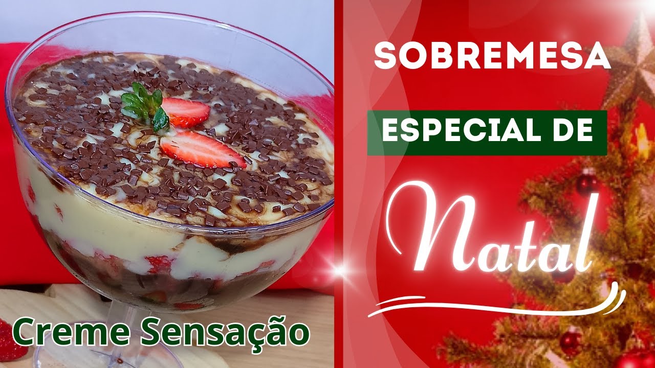 Creme Sensação de Morango e Chocolate A Sobremesa que Vai Encantar seu Natal! 🍓🍫