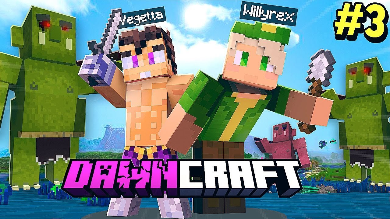WIGETTA en DAWNCRAFT: NUEVAS CRIATURAS Y EL JEFE DE LA ALDEA! #3