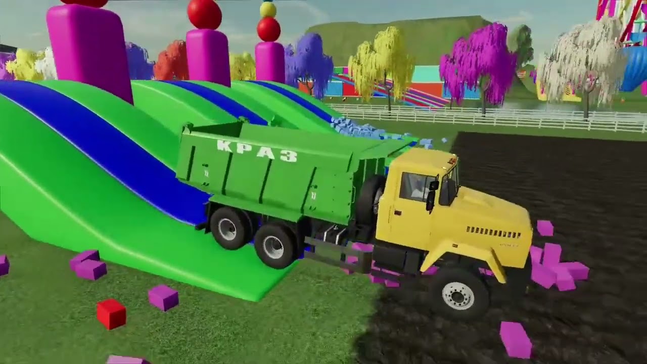 TRANSPORTING EXCAVATOR, MIXER TRUCK, BULLDOZER, POLICE CARS TO GARAGE WITH MAN TRUCK - FS22