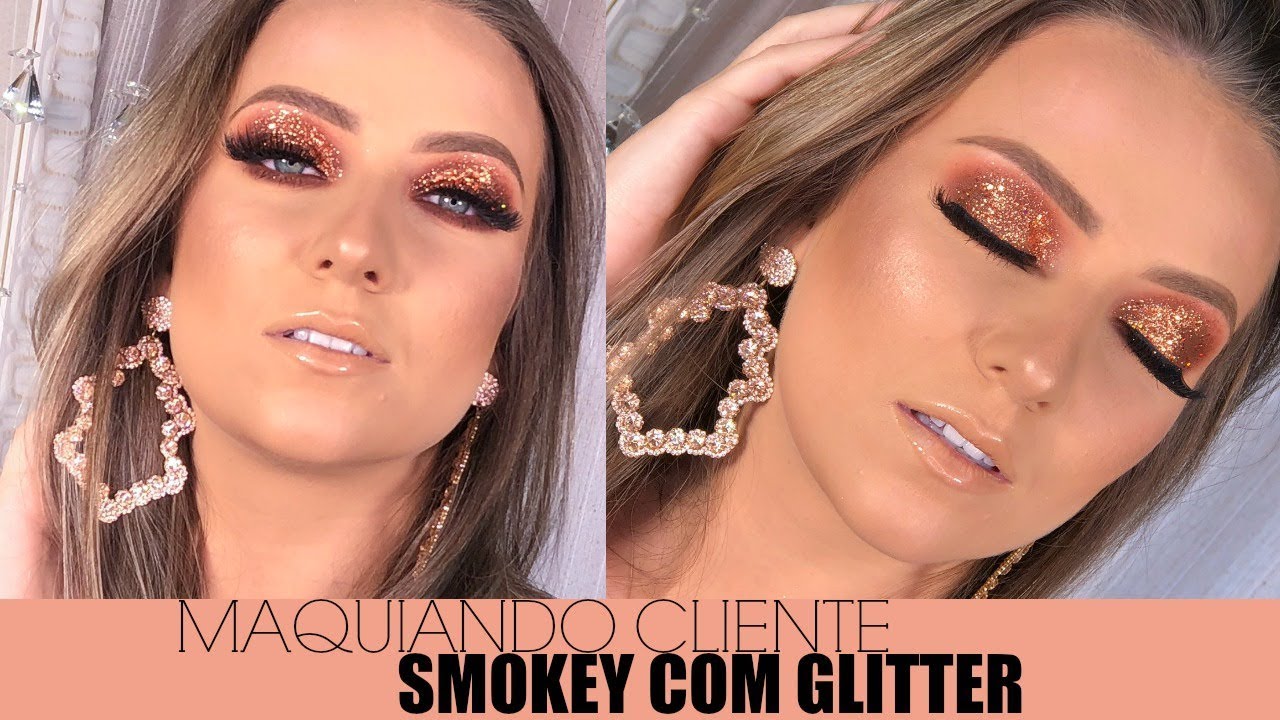 MAQUIANDO CLIENTE SMOKEY COM GLITTER | Amanda Pastore