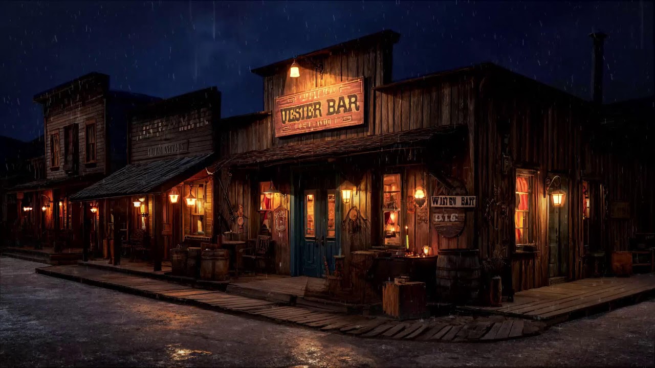 Warm Lights In The Rain • Quiet Western Lofi Night