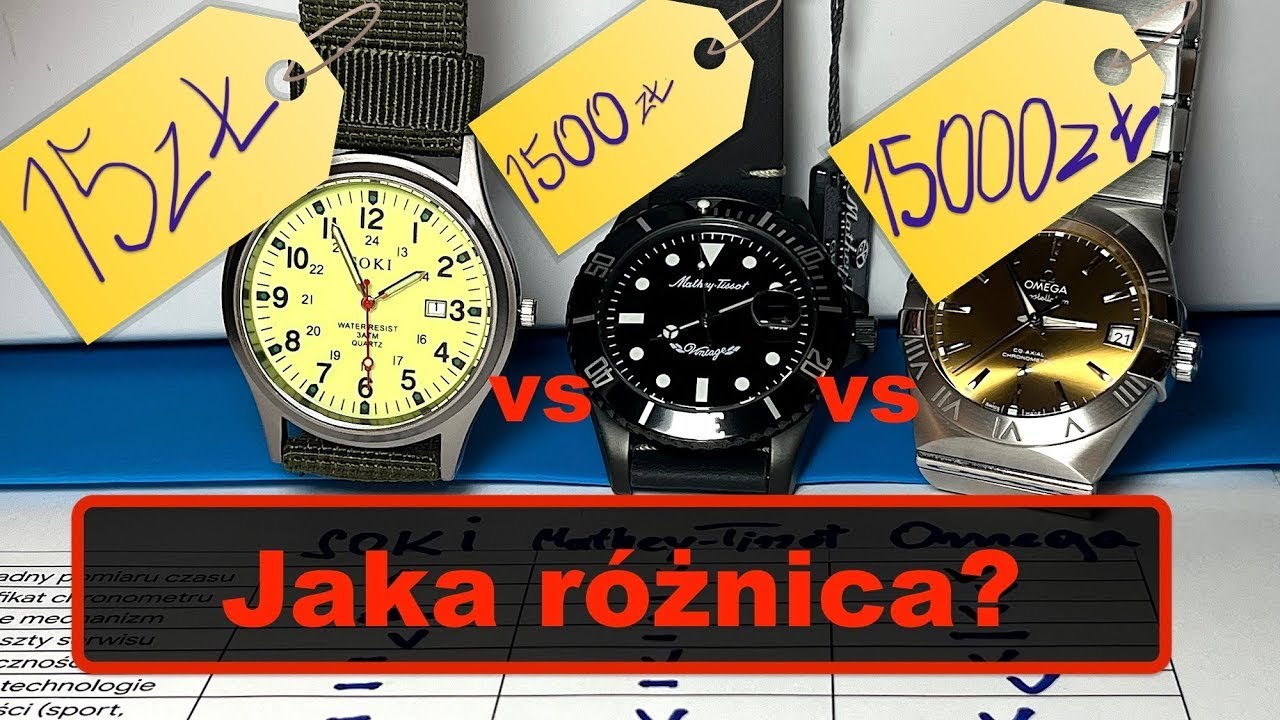Czy warto wydać majątek na zegarek? Test 3 poziomów cenowych (15 zł, Mathey-Tissot, Omega)