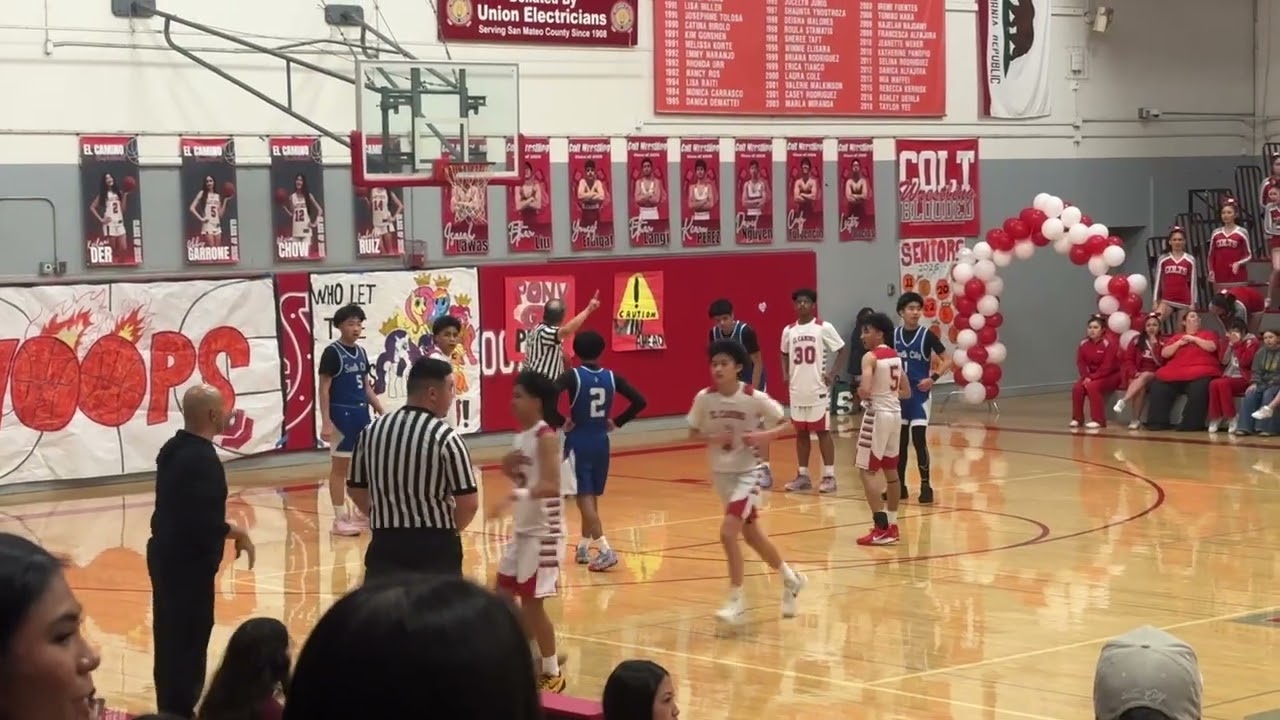 Rivalry Day: South City Warriors @ El Camino Colts HS JV Boys Basketball last final seconds.