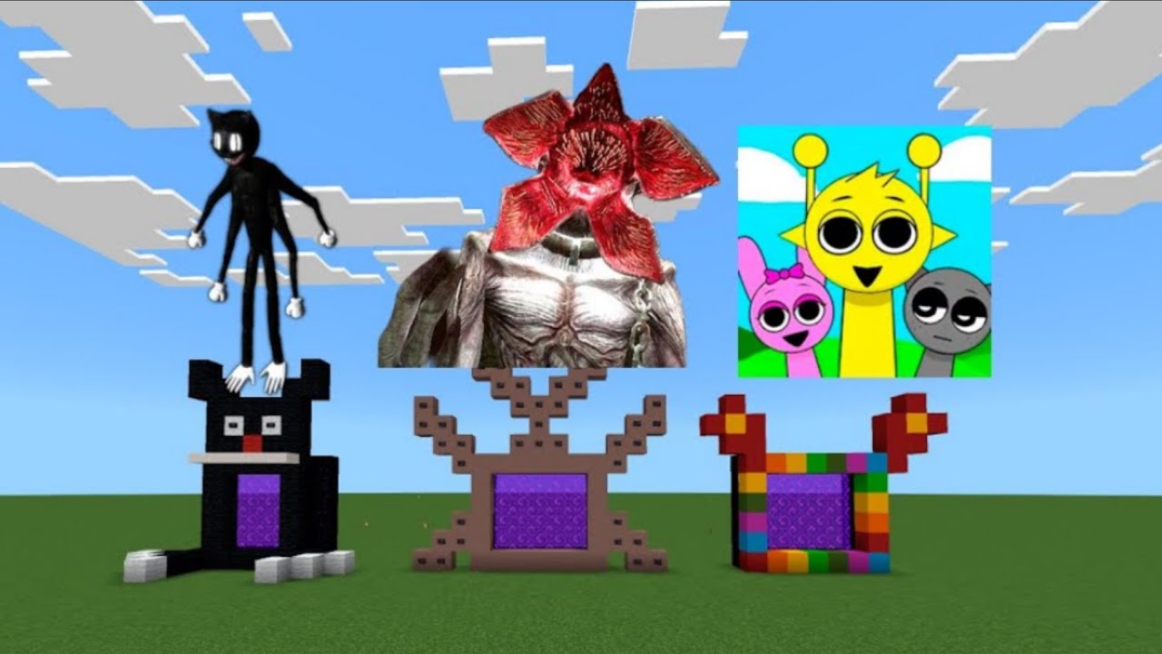 How To Make A Portal To Cartoon Cat stranger things demogorgon Incredibox Sprunki Phase In Minecraft