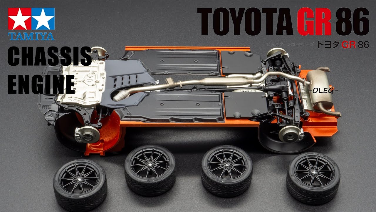 1/24 Toyota GR 86. Двигатель и шасси. Tamiya 24361 #2