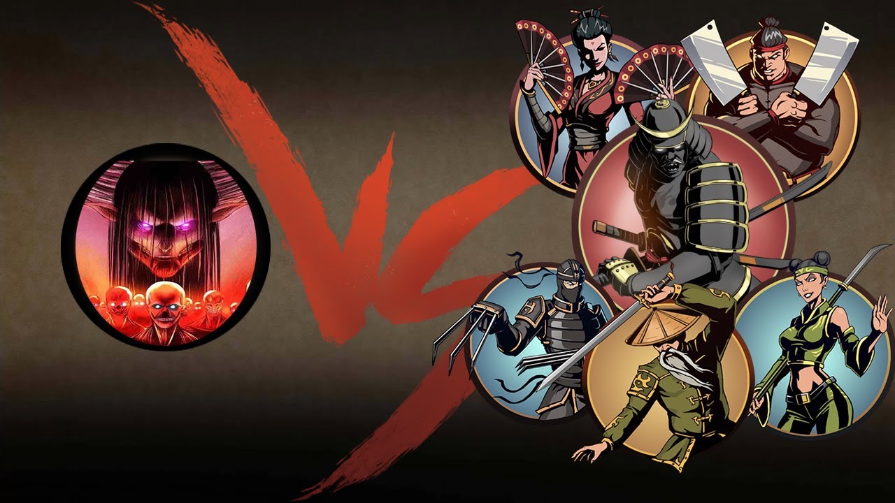 Shadow Fight 2, Eren Founding Titan Vs All Bosses