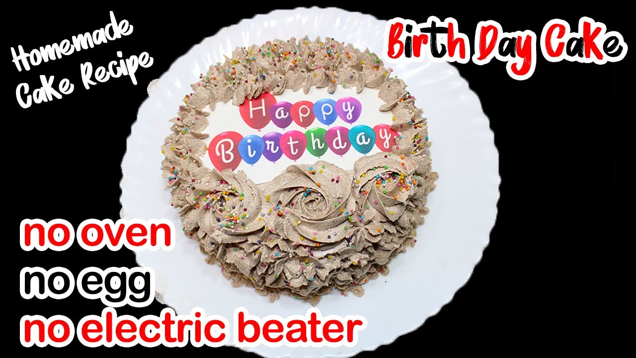 Eggless Birthday Cake Recipe without Oven & Electric Beater - Cake recipe in Tamil | PHOTO CAKE