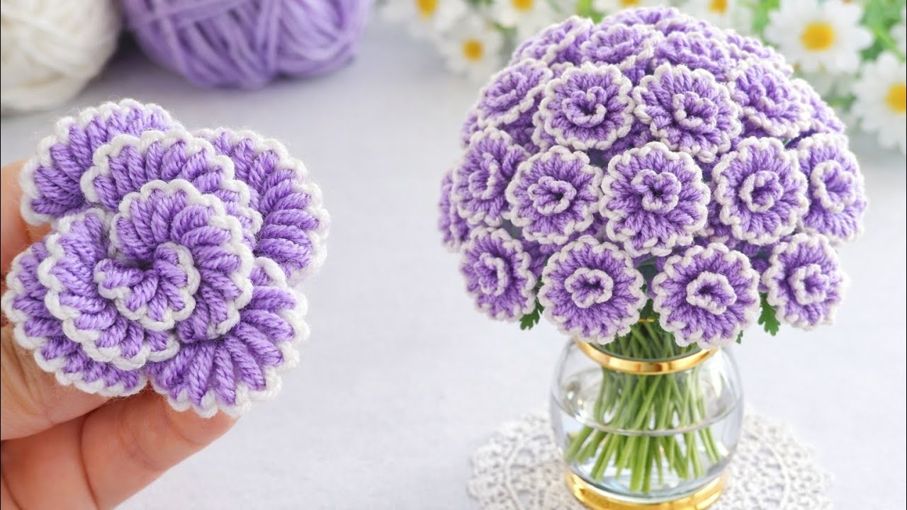 WOOW! This Is Crochet Flowers ?! 😳 Realistic 3D Flower Tutorial #crochet #flowers 