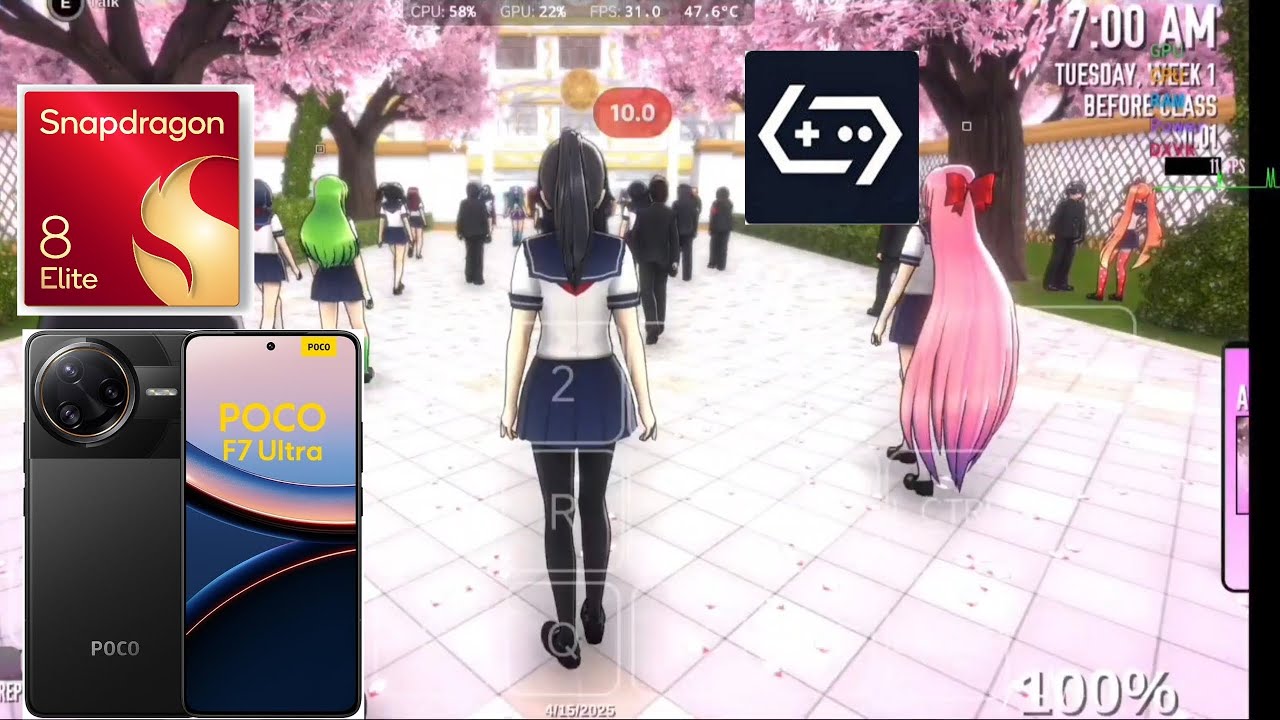 Poco F7 Ultra Gaming test | Yandere Simulator