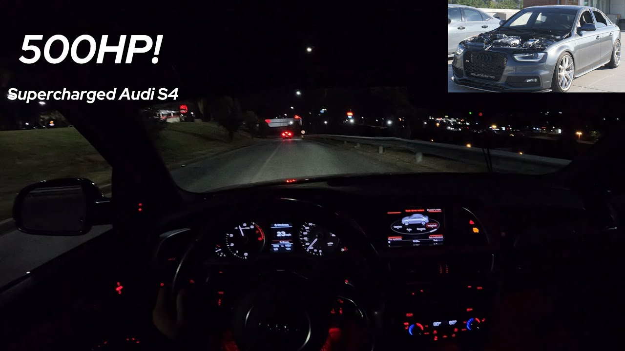 Безумные 500 л.с.! Audi S4 с нагнетателем, ночной заезд B8.5 2015 года