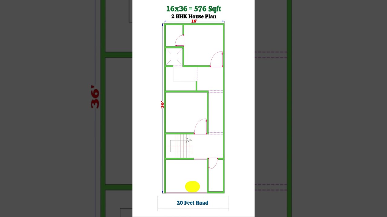 16*36 House Plans | 16x36 House Plans with Car Parking | 16 by 36 House Design | 16/36 House Design