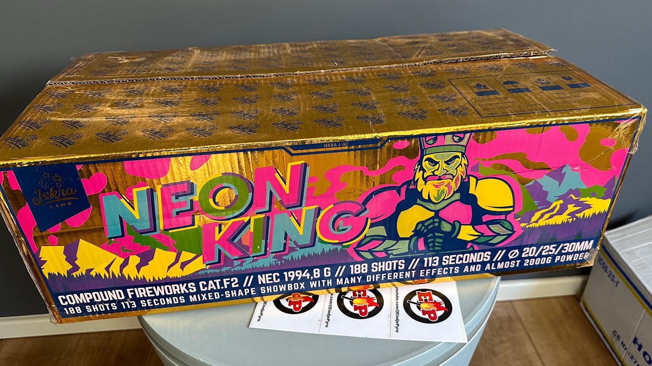 Neon King : Iskra Line : Funke Fireworks : 188 Shots : 20/25/30mm : 1995 Gram : Compound