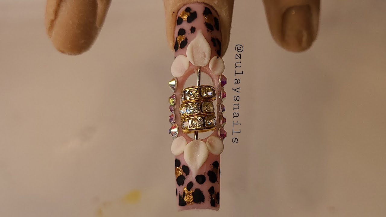 How to SPINNING Bead in Nail| 3d and animal print | Nail tutorial