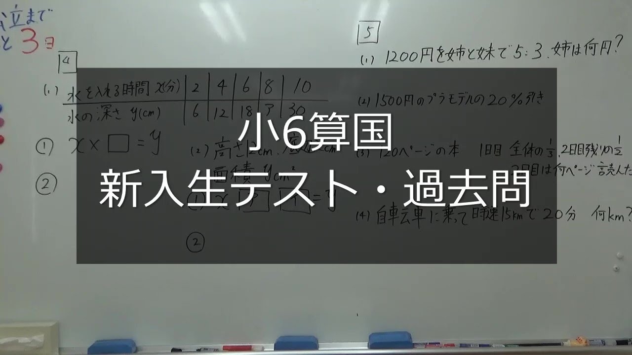 ナンバーワンゼミナール　小6算国　3/5 ダイジェスト版(新入生テスト・過去問)