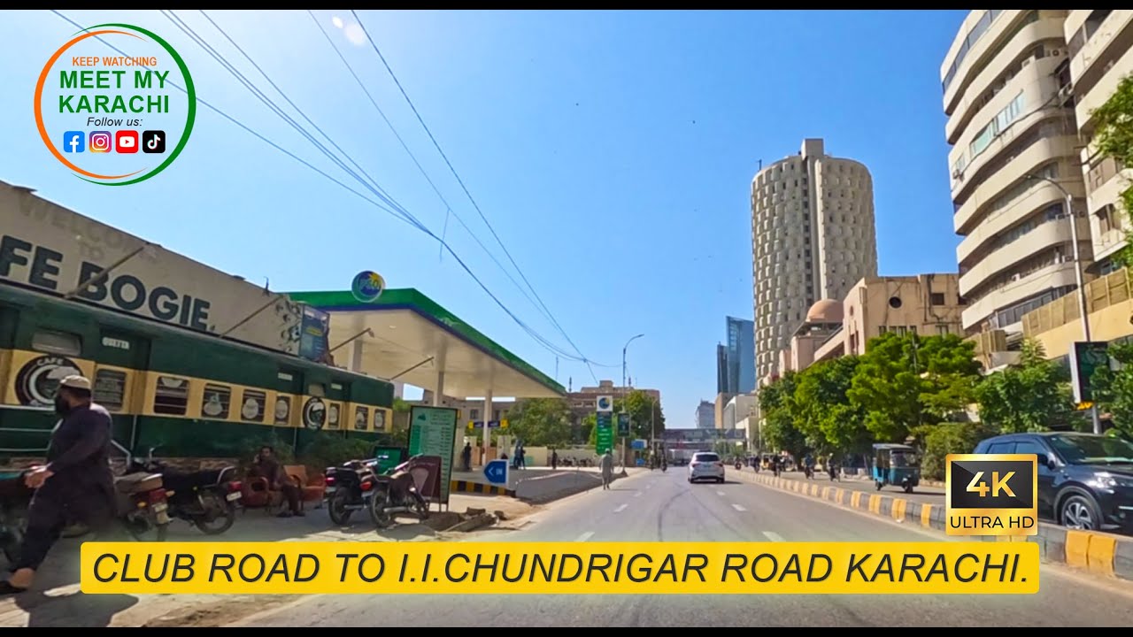 A 4K Tour of Club Road to I.I. Chundrigar Road Karachi. #karachi #pakistan #finance
