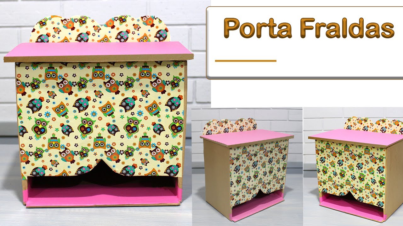 Porta Fraldas Feito Com Caixa de Papelão.