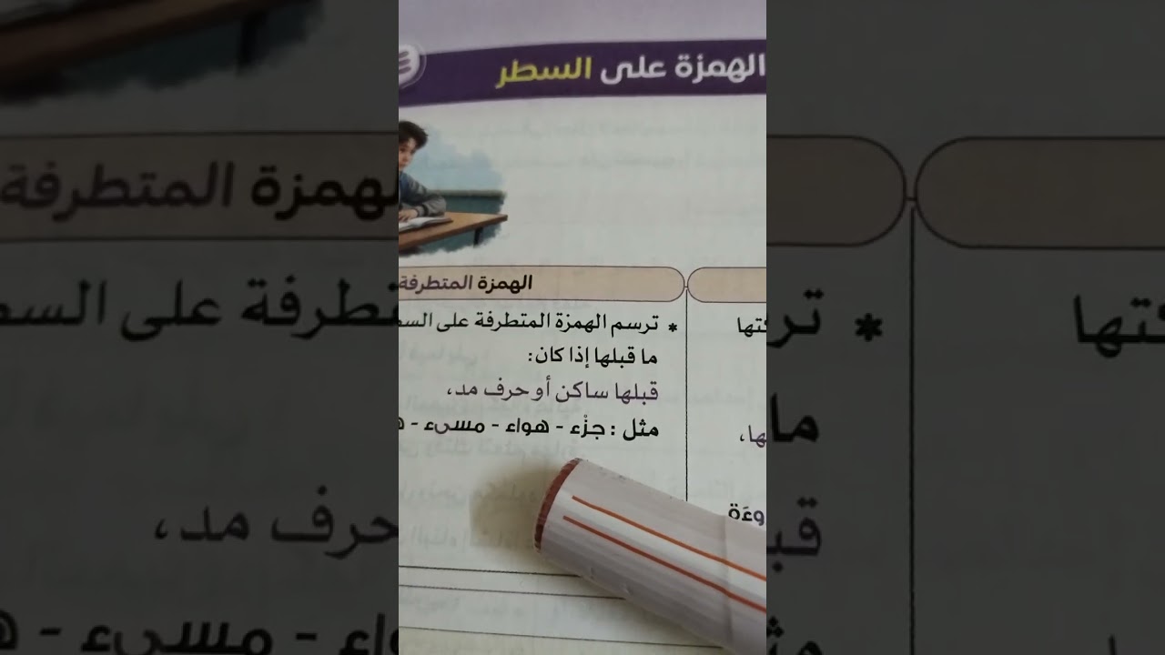  كتابة الهمزة  علي السطر  المقررة علي الصف الأول والثالث الاعدادي وشرحها  بكل بساطة
