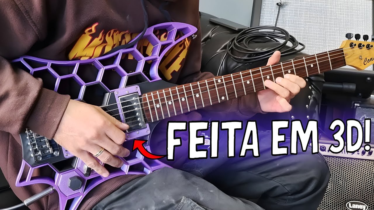 Fiz Uma GUITARRA Na IMPRESSORA 3D! Será Que Presta!?