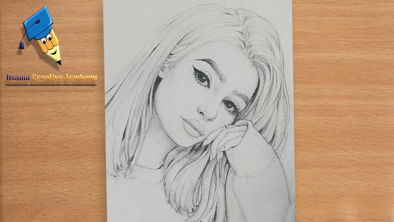 تعلم رسم وجه من الامام خطوة بخطوة | تعليم كيفية الرسم بقلم الرصاص|How to draw a gir for beginners