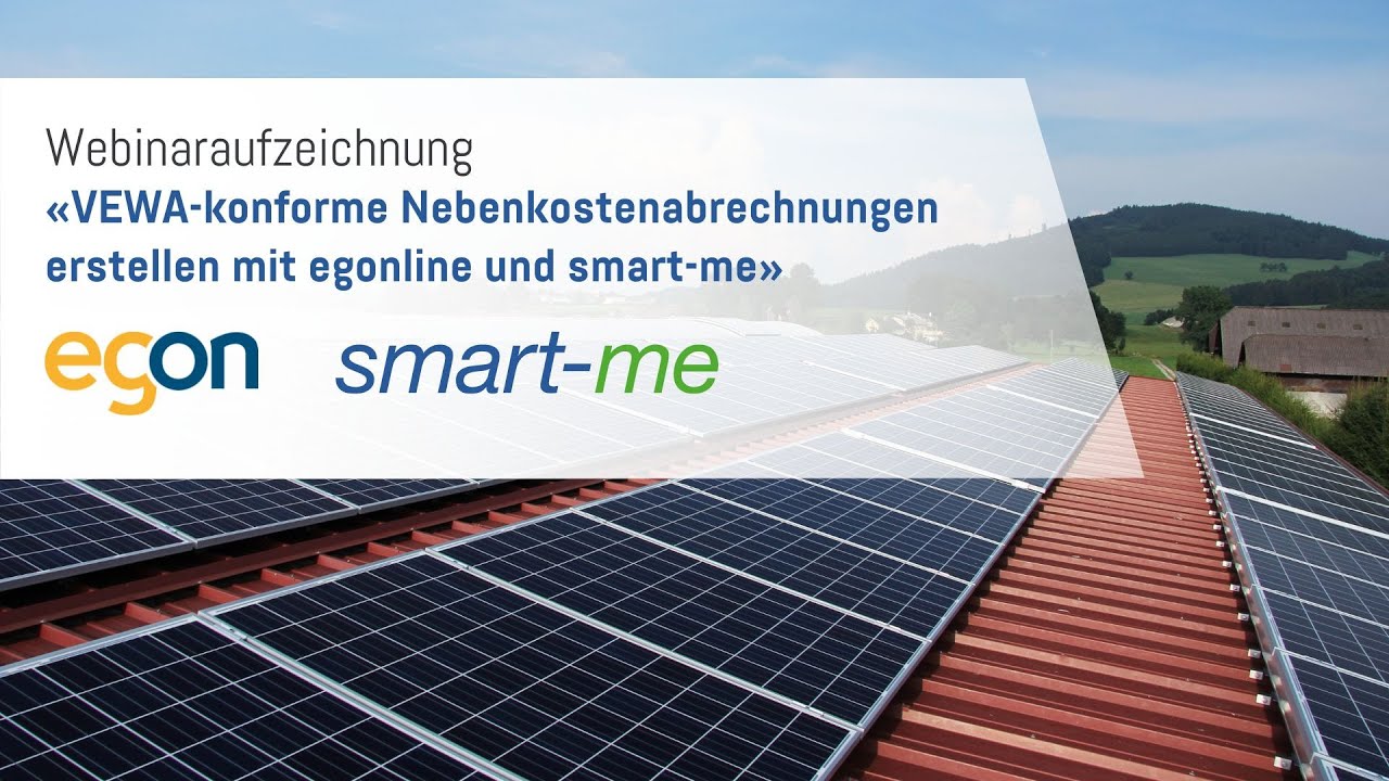 Webinar: VEWA-konforme Nebenkostenabrechnungen erstellen mit egonline und smart-me
