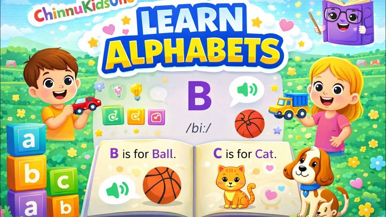 👉 Learn Alphabets A to Z for Kids 🔤 | Fun Learning, Stories & Games | ChinnuKidsOne
