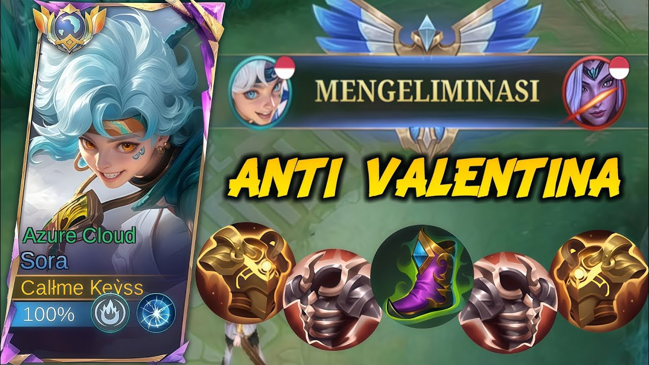 SETAKUT ITUKAH SAMA SORA SAMPAI MUSUH PICK VALENTINA CUMAN BUAT COUNTER SORA | SORA MLBB