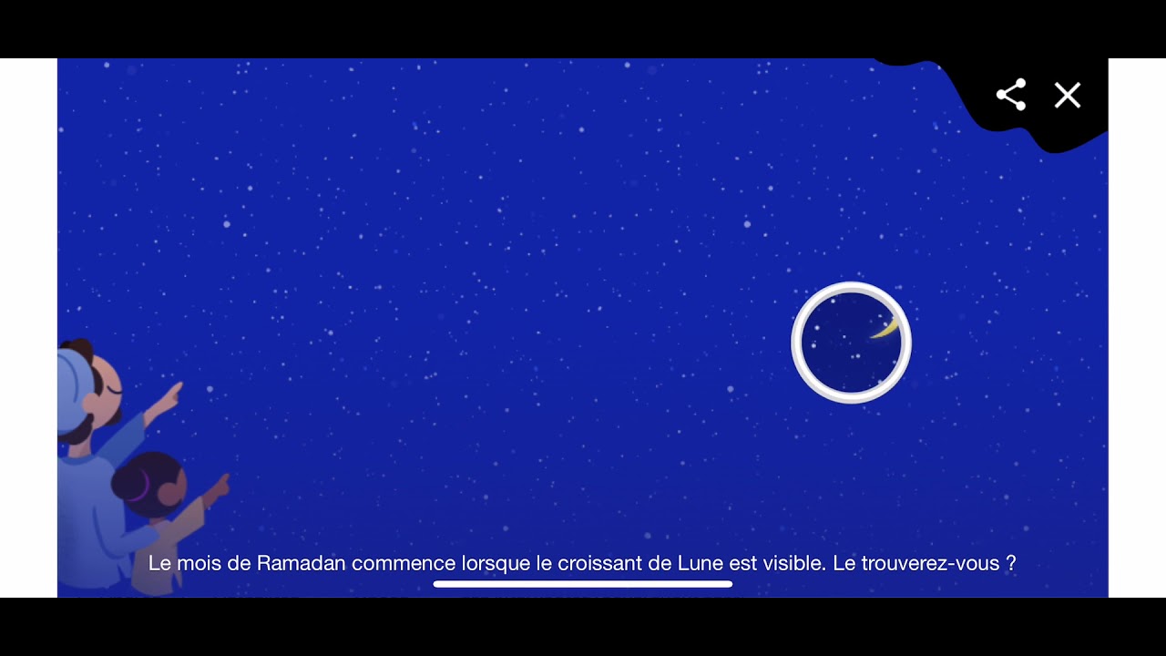 Trouver la Lune de ramadan (animation Google)