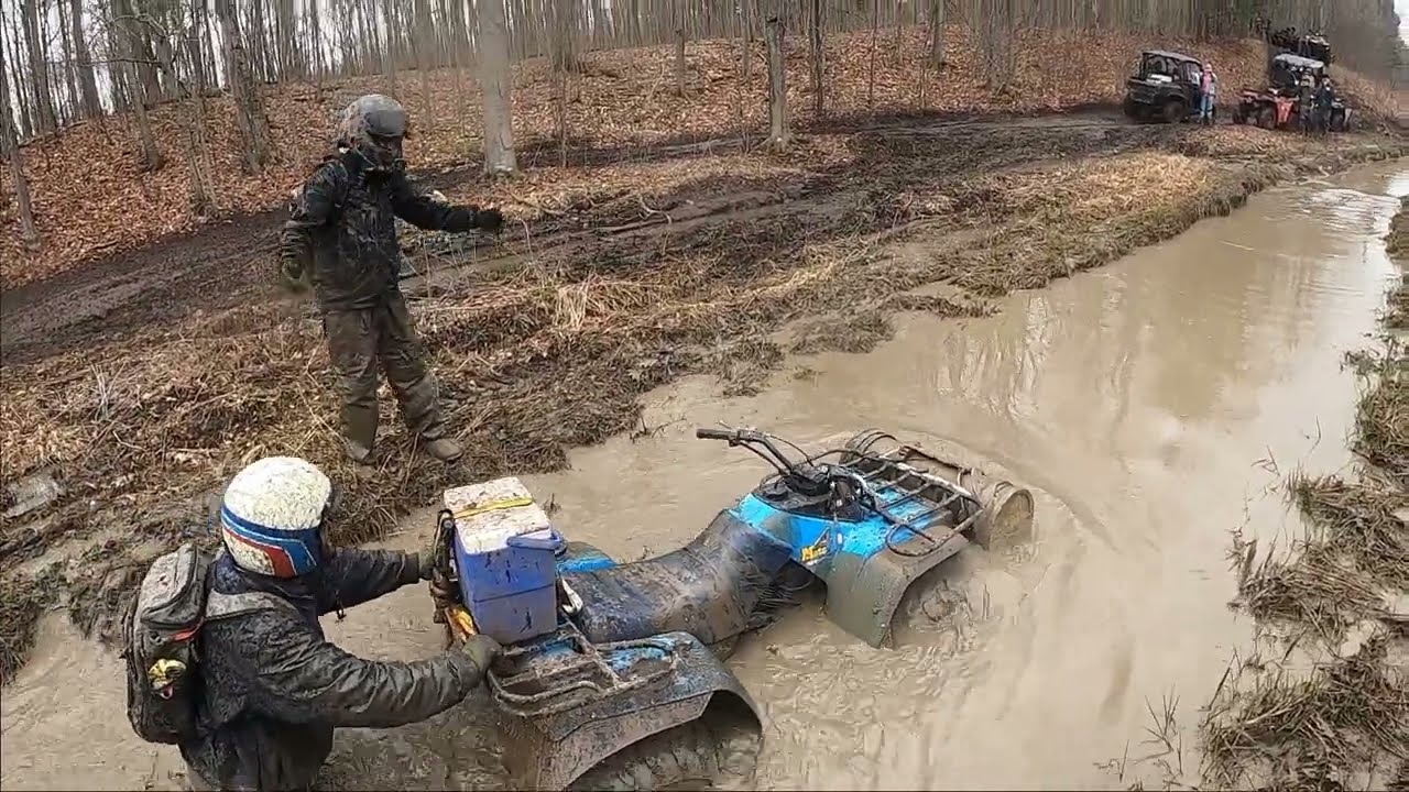 Yamaha moto 4 350 walks through mud hole easier than renegade xmr's