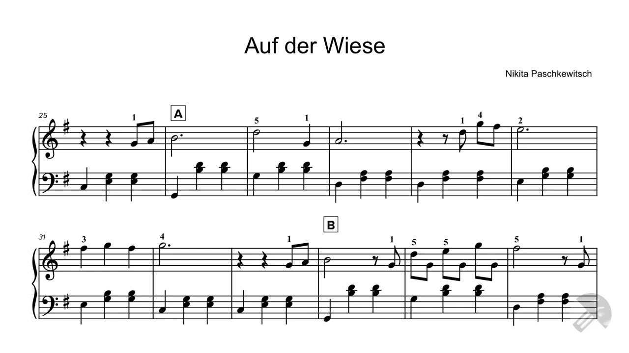 Auf der Wiese - Piano Solo