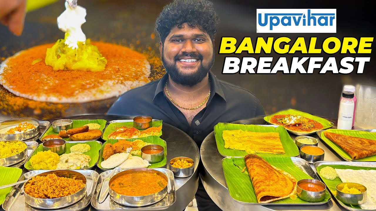 OPEN MASALA DOSA & GHEE BUTTON IDLY 🔥 | Authentic Bangalore Breakfast | UPAVIHAR | Foodie Prabu |