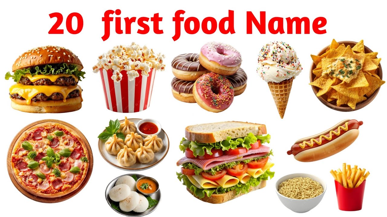 20 Fast Food name for Kids || बच्चों के लिए फास्ट फूड के नाम 🍔