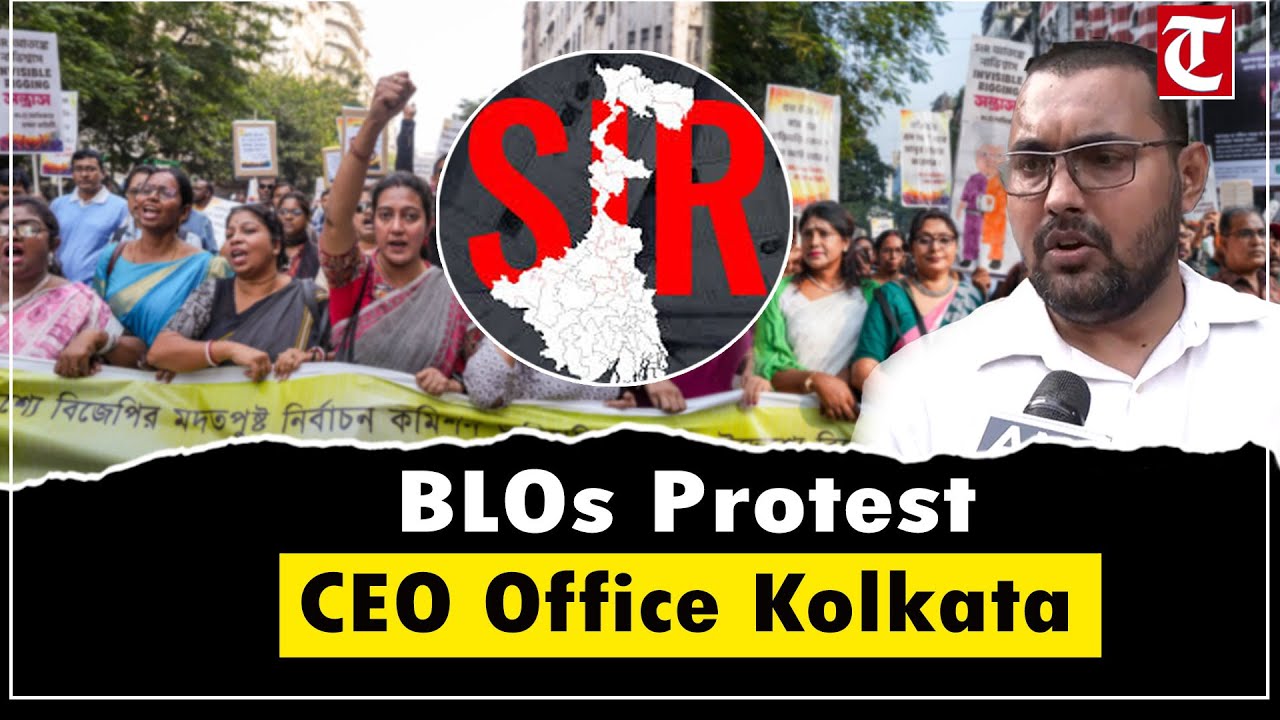Kolkata BLOs Protest at CEO Office Over Heavy Workload and Death of Fellow Officer