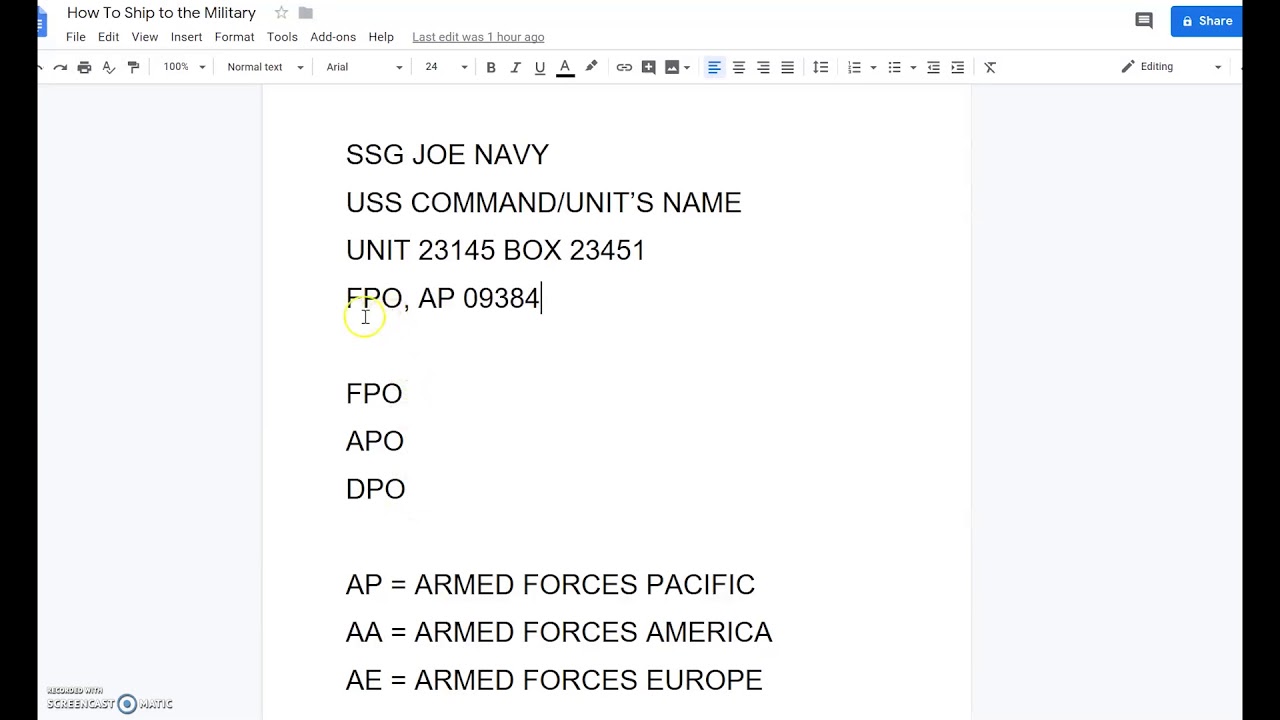 How to Ship to Military Address