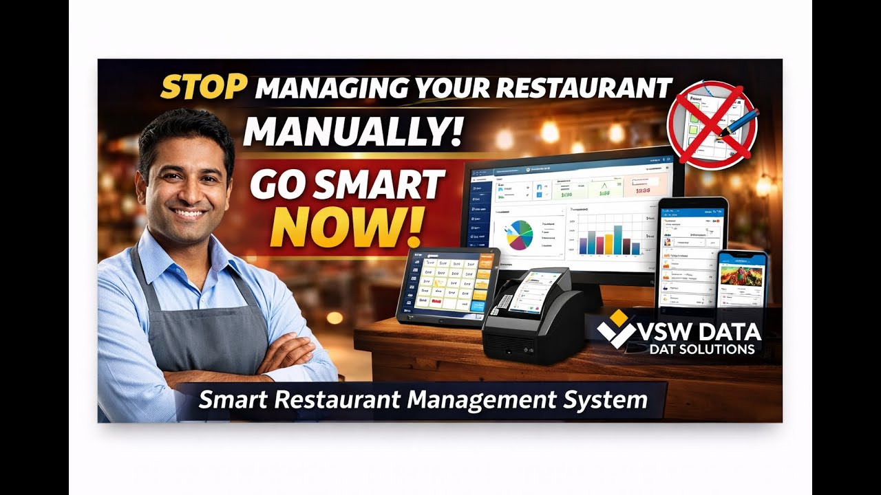 Smart Restaurant Management System | Take Full Control of Your Restaurant - POS -VSW Data Solutions