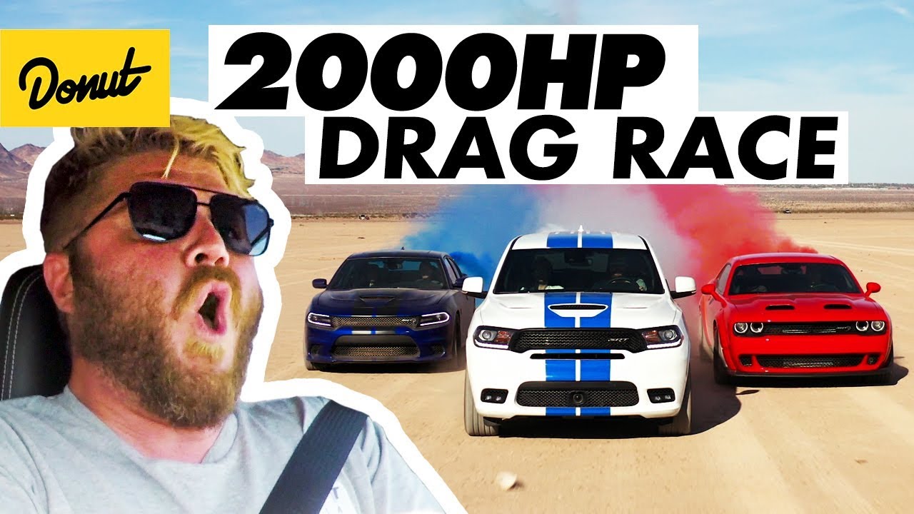Drag Racing a Charger, Challenger, and Durango in the Desert