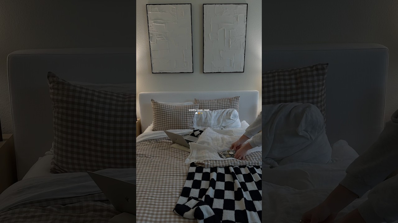weekly room reset☁️🧸✨ #roomreset #bedroomclean #cleaning #resetvlog #resetroutine