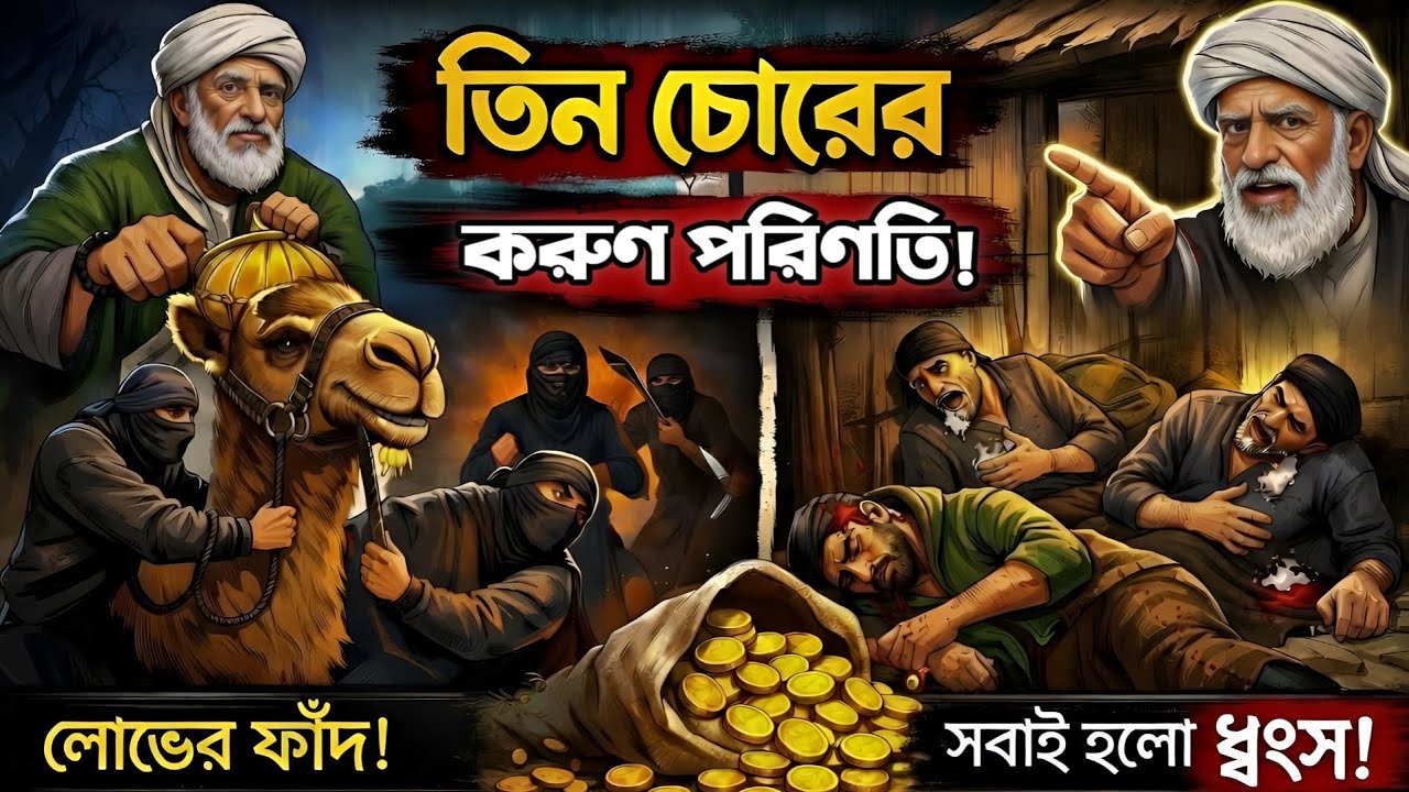 বেশি লোভের কারণে তিন চোর কিভাবে নিজেদের জীবনকে ধ্বংস করল || তিন চোরের গল্প || ইসলামিক গল্প