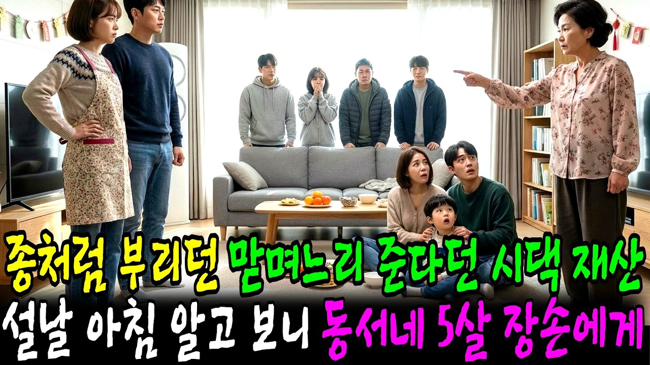 종처럼 부리던 맏며느리 준다던 시댁 재산 설날 아침 알고 보니 동서네 5살 장손에게...