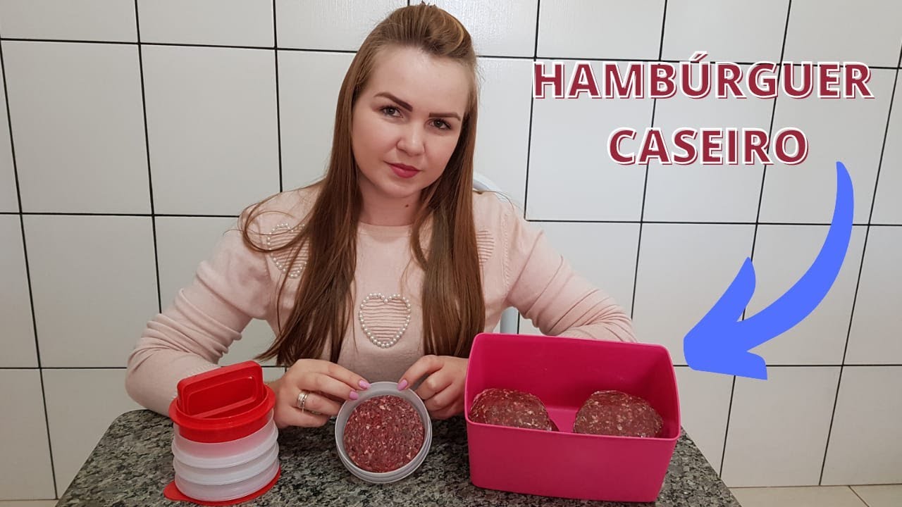 HAMBÚRGUER CASEIRO USANDO A BURGUER EXPRESS DA TUPPERWARE