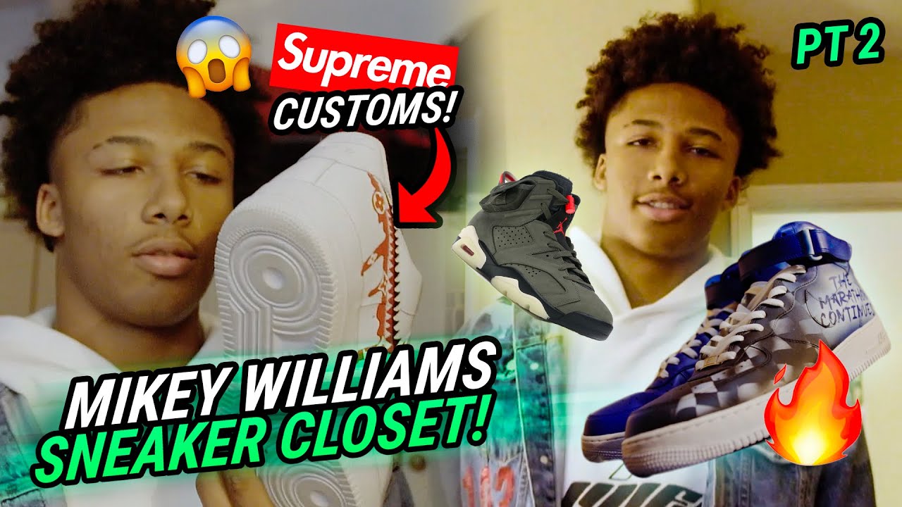 “Bronny Gave Me These!” Mikey Williams Shows Off BRAND NEW Sneaker Collection! He's Got Black AF1s?