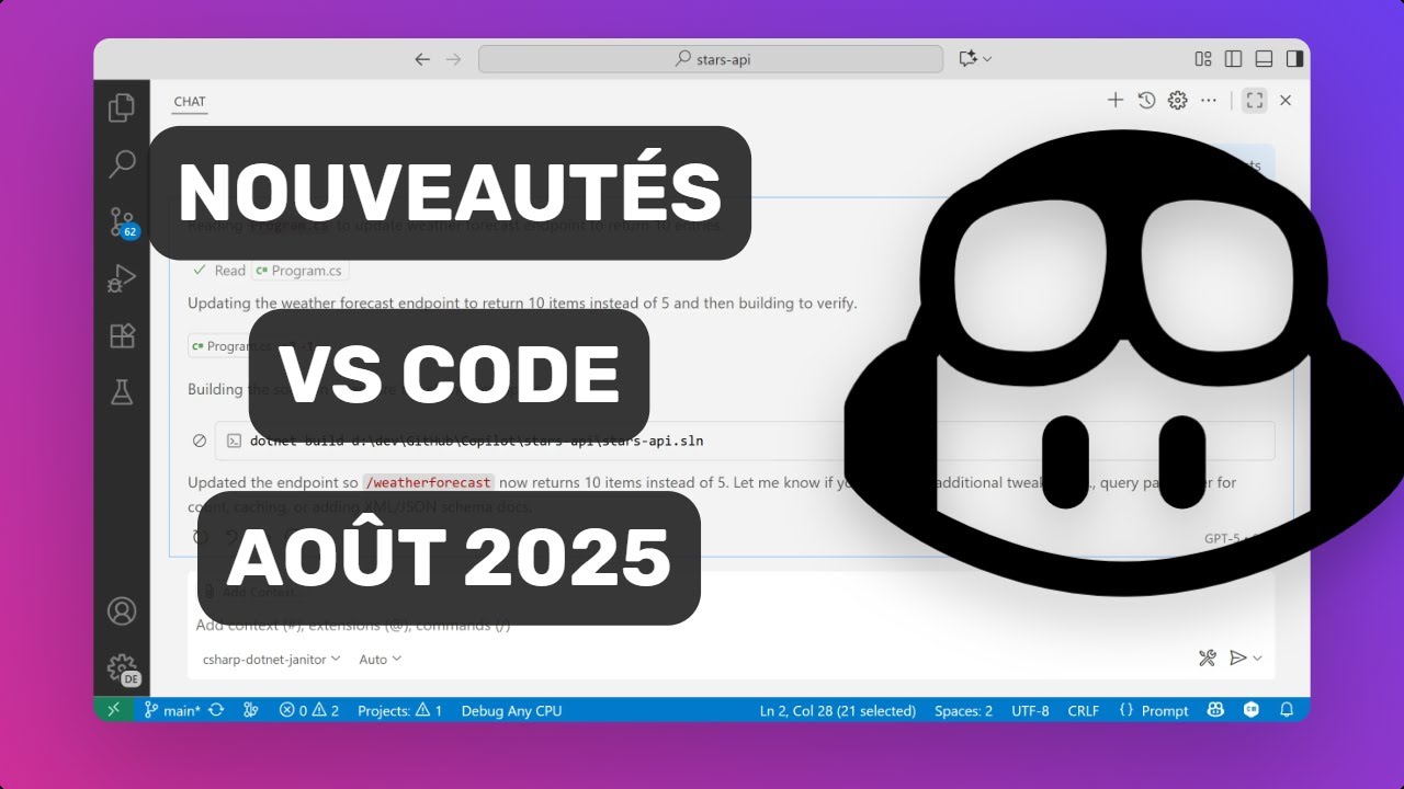 Quelles nouveaut&eacute;s pour Visual Studio Code Ao&ucirc;t 2025 (1.104)?