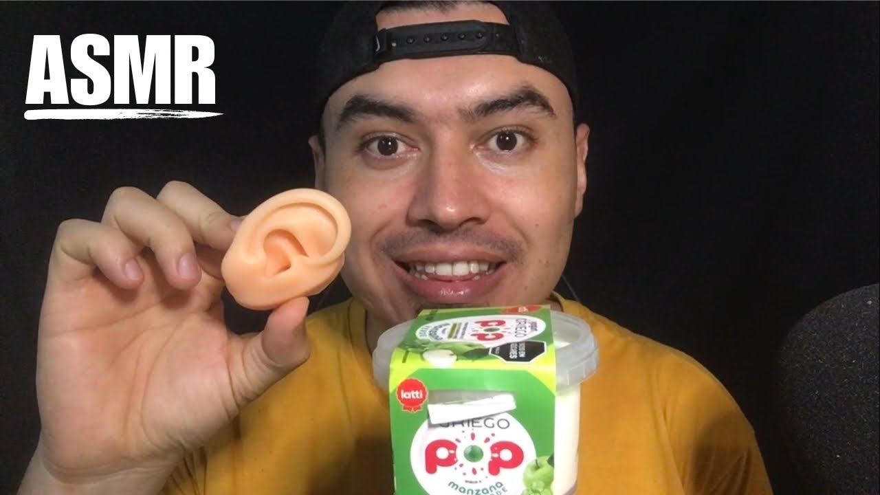 ASMR COMIENDO YOGURT GRIEGO CON PULPA DE MANZANA VERDE