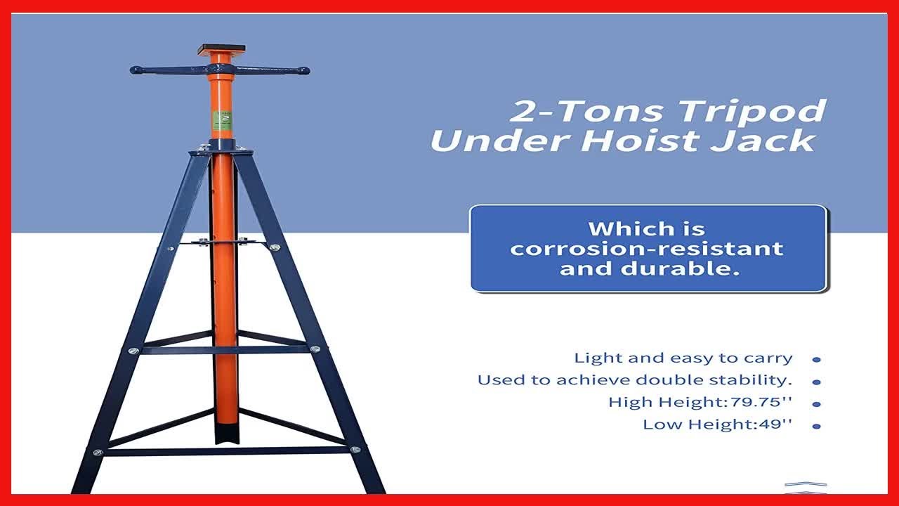 Aain® E335 High-Position 2-Ton Tripod Under Hoist Jack Stand, Underhoist Safety Stand