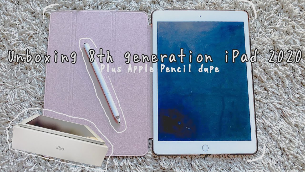 Unboxing IPad 8th Generation 2020 Silver 128 gb // Apple pen dupe.
