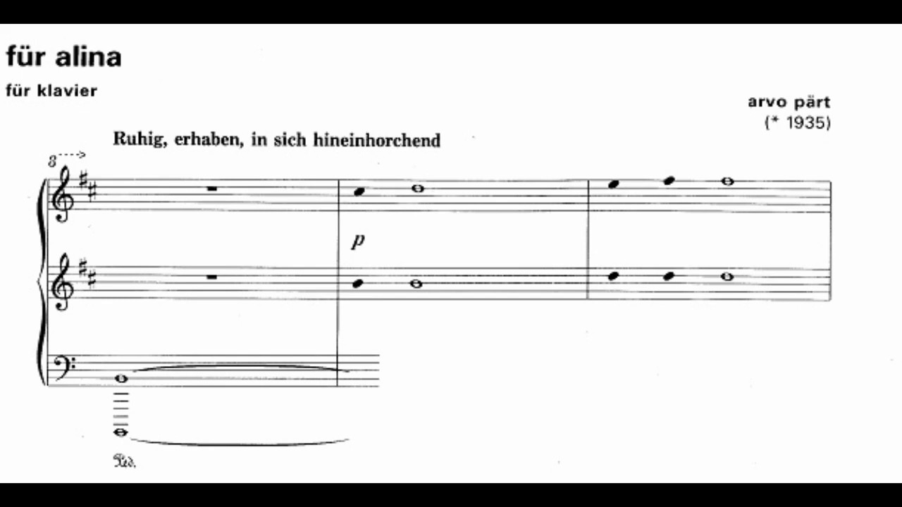 Arvo Pärt - Für Alina(audio + sheet music)