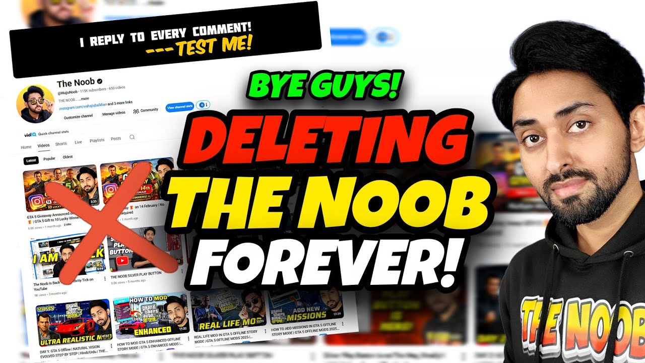 DELETING THE NOOB CHANNEL FOREVER... BYE GUYS!