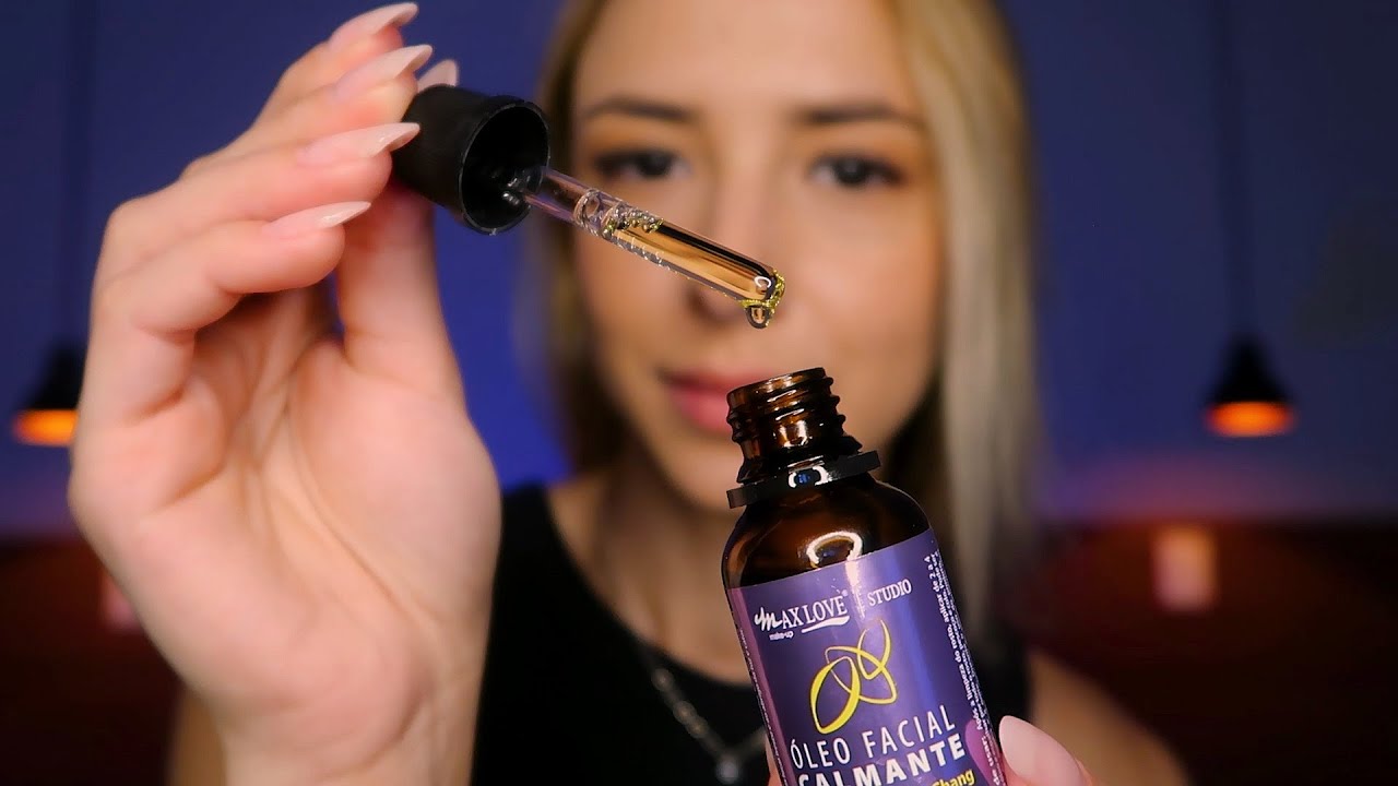 ASMR - LIMPANDO E TRATANDO SEU ROSTO PARA DORMIR TRANQUILAMENTE 😴