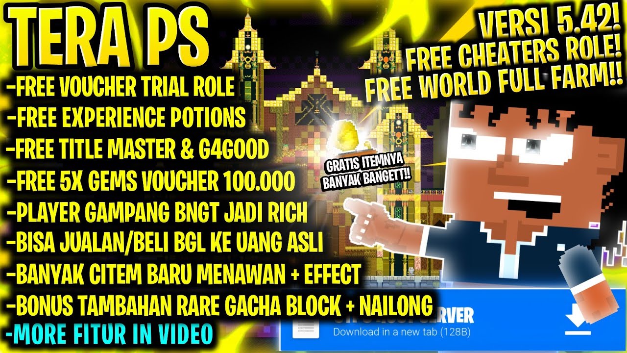 FREE ROLE & GACHA BLOCK!! | SUPPORT V5.42 | BEST GROWTOPIA PRIVATE SERVER 2026 / NEW GTPS | TERA PS