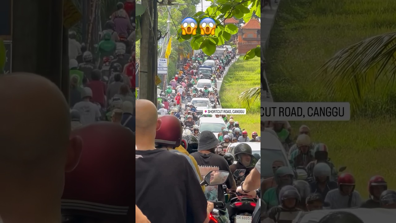 Bali traffic on 30th dec 2023 #bali #canggu #newyear2023 #shorts #short