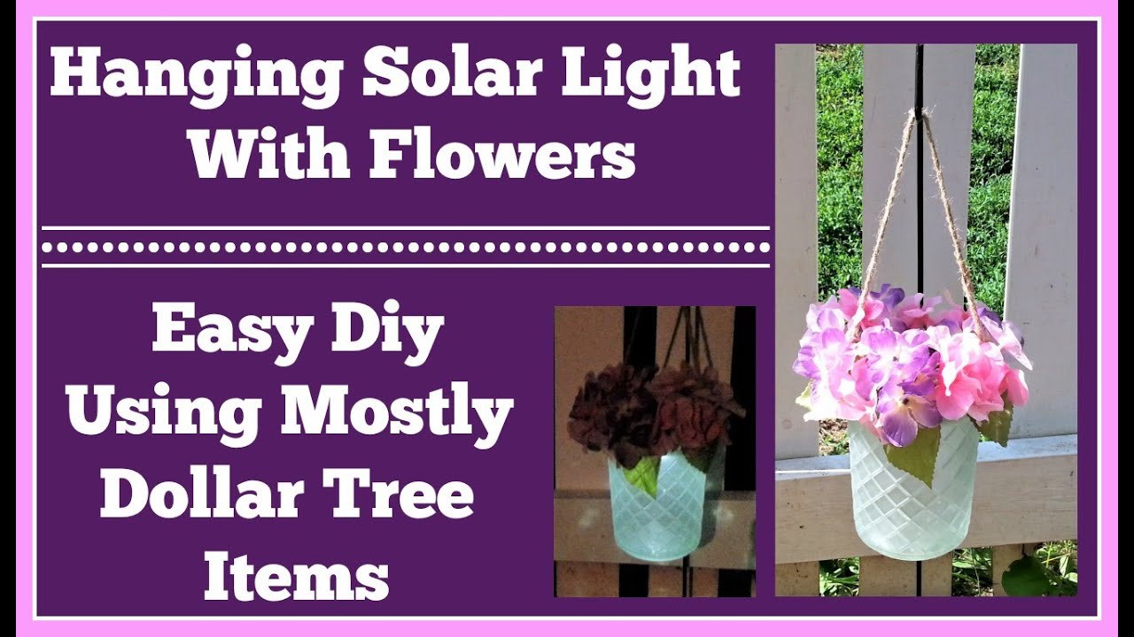Hanging Solar Light With Flowers 🌸 Made with mostly Dollar Tree items.